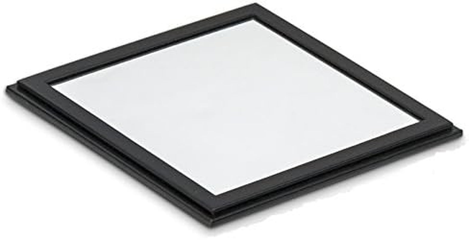 Co Jewelry Organizer Tray - 4 Stackable Trays & Lid with Mirror - 27 Slot Storage for Drawer, Dresser - Black