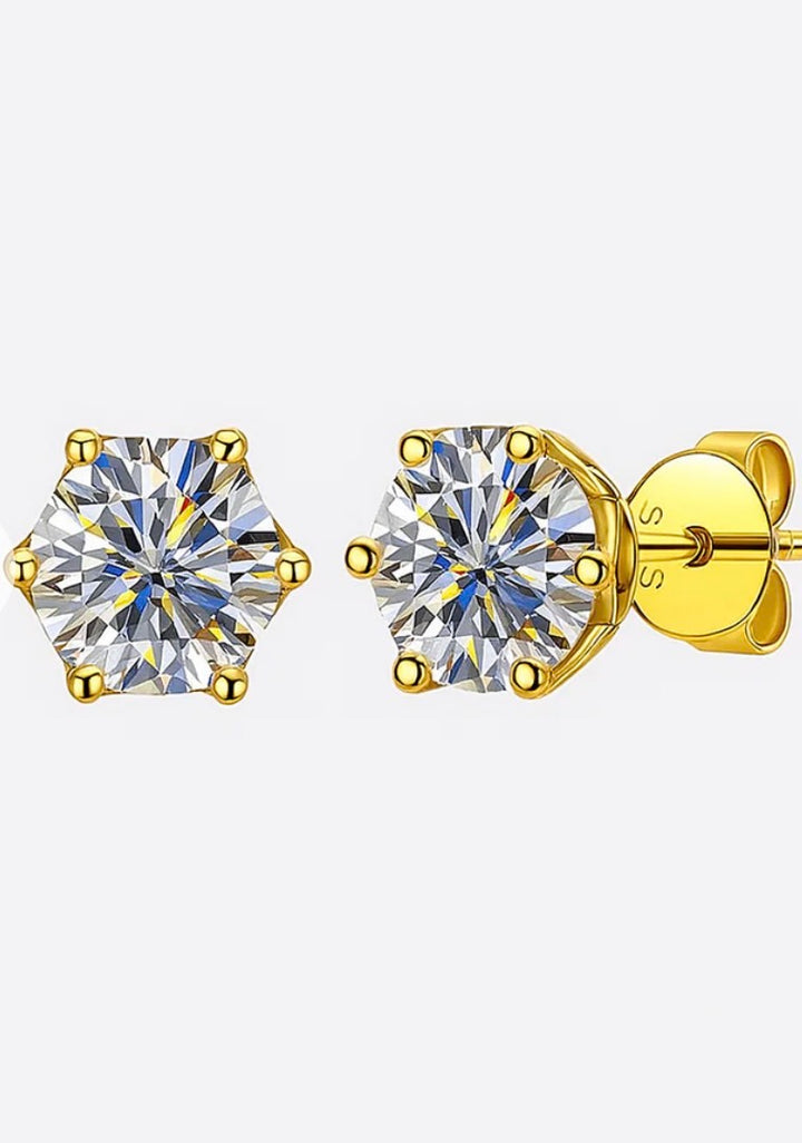 Moissanite Stud Earrings - Authentic VVS Quality