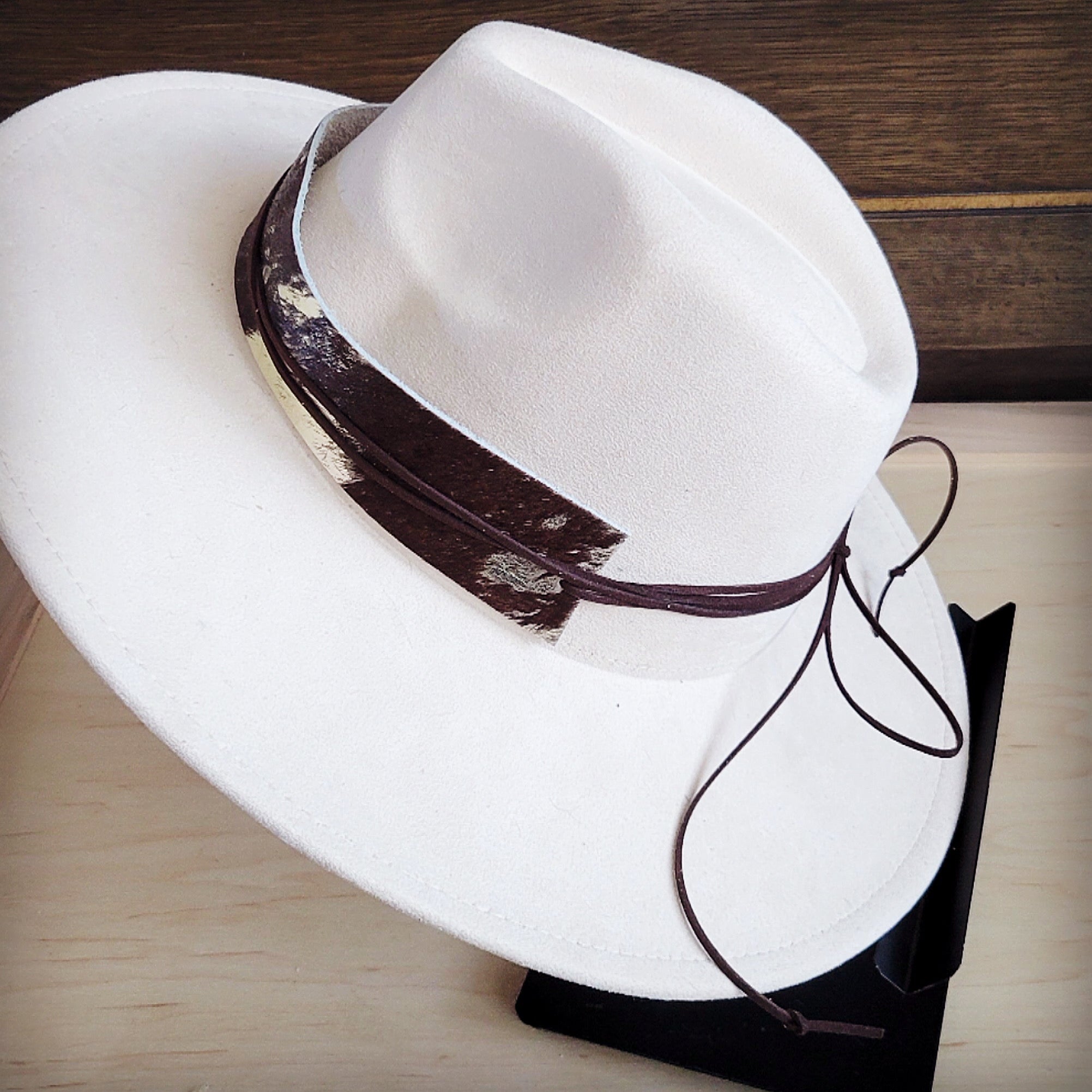 Wide Genuine Hair Hide Silver Metallic Hat Band Only 953z