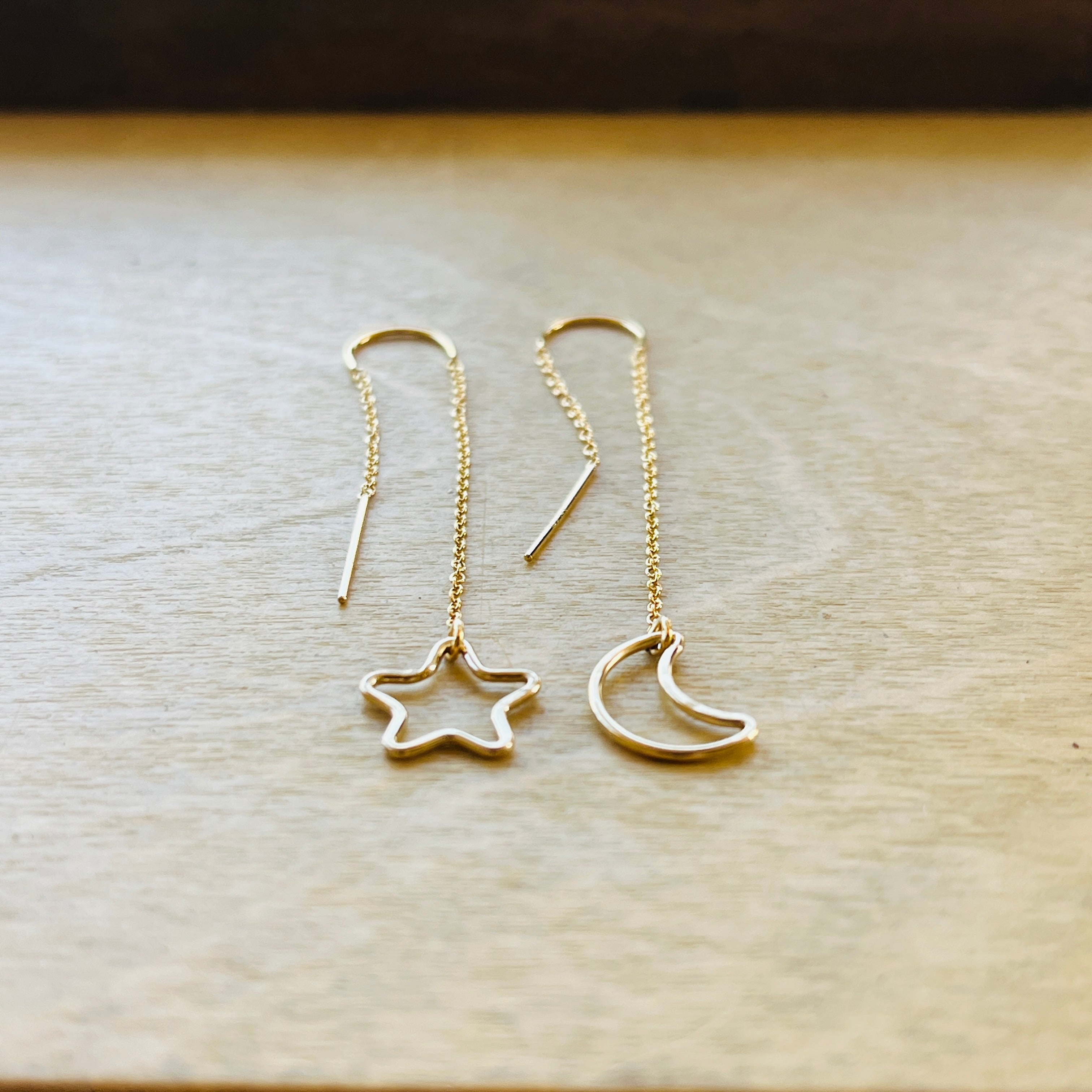 STAR & LUNA MOON THREADER EARRINGS
