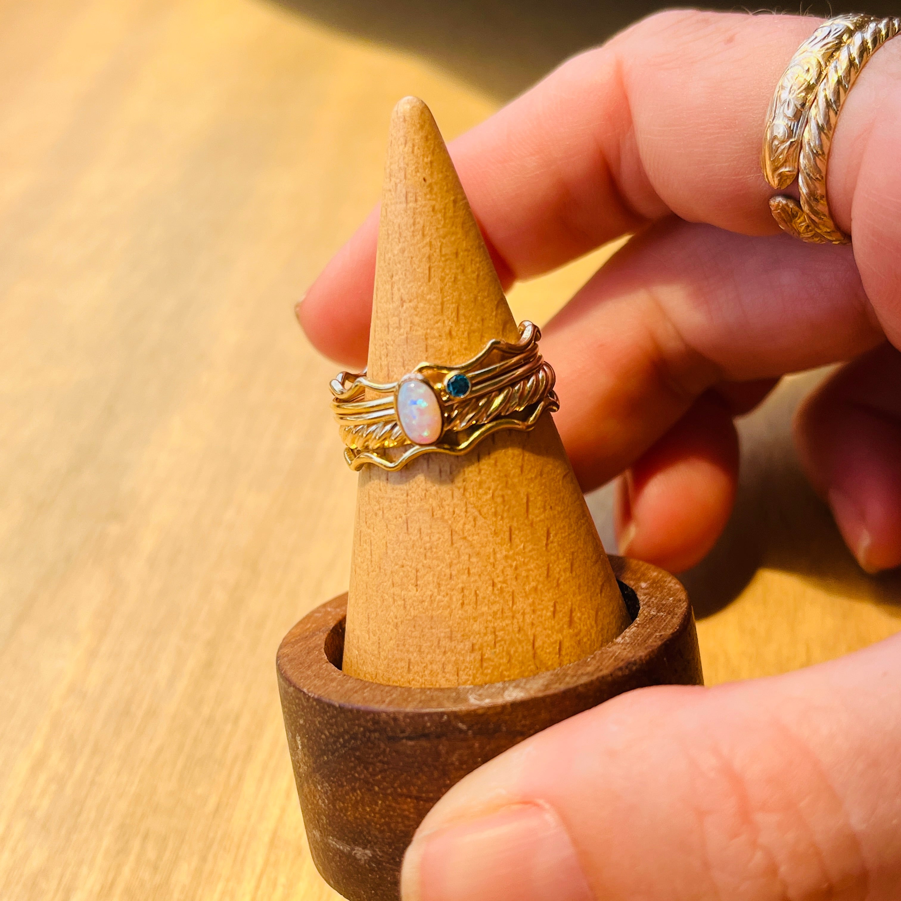 14k gold filled OPAL OVAL RING