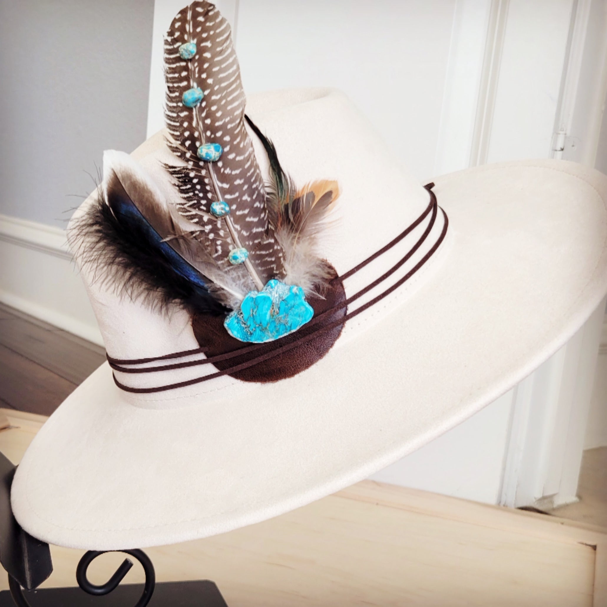Regalite Accent Turkey Feather & Leather Hat Band Only 954t