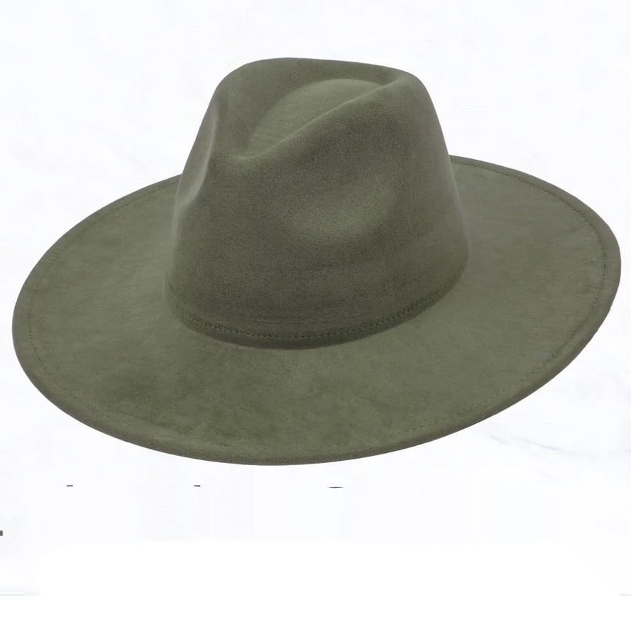 Black Leather Hat Band w/ Turquoise Slab + Choice of Boho Hat