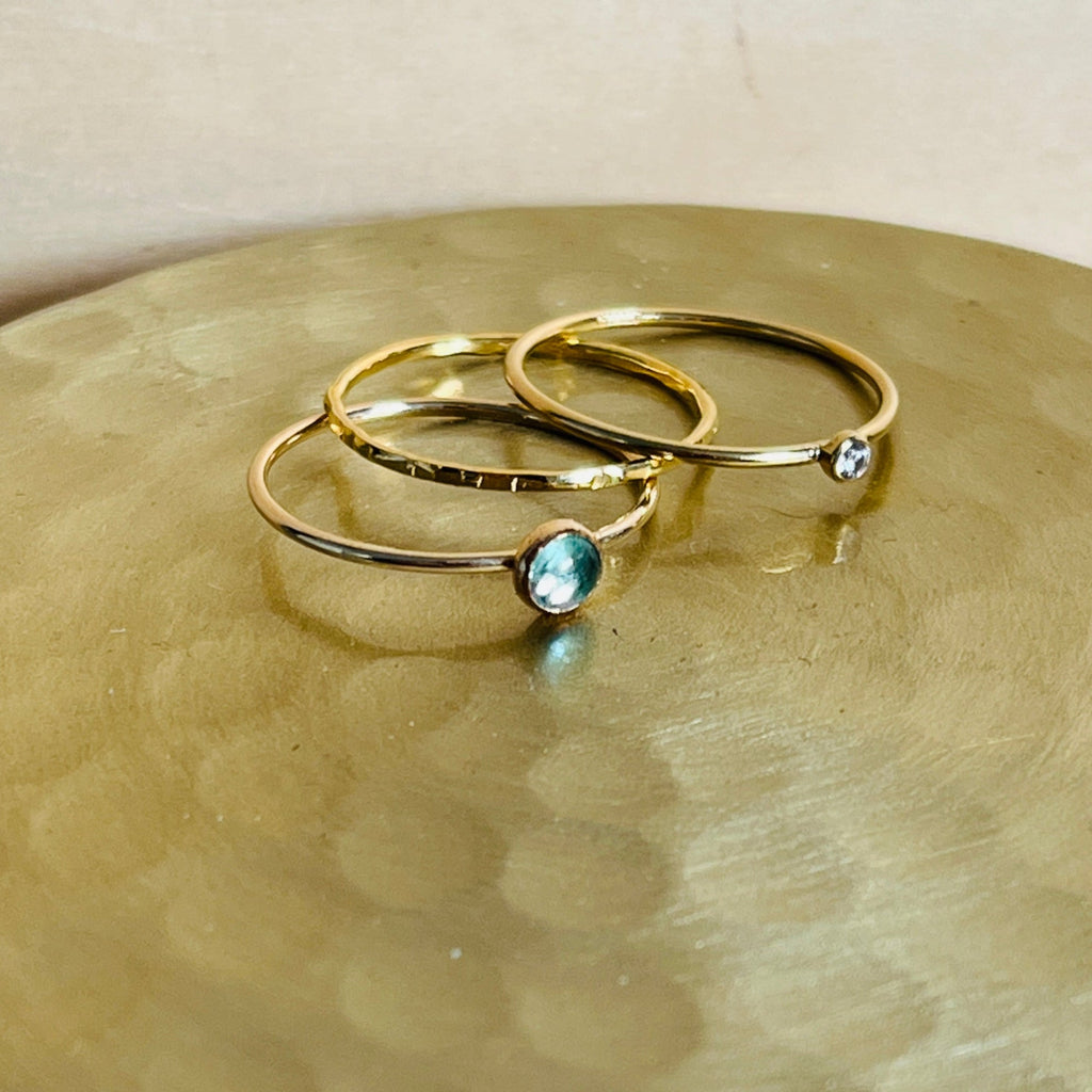 14k gold filled BLUE APATITE GEMSTONE RING