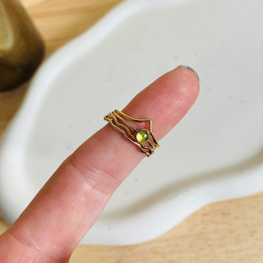14K Gold Filled PERIDOT GEMSTONE RING