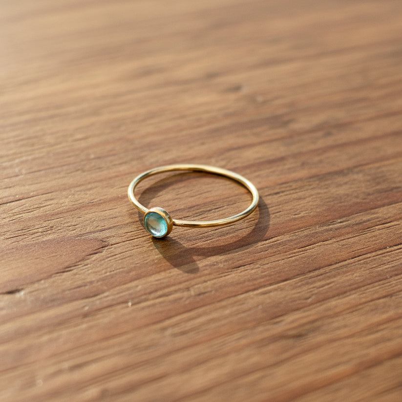 14k gold filled BLUE APATITE GEMSTONE RING