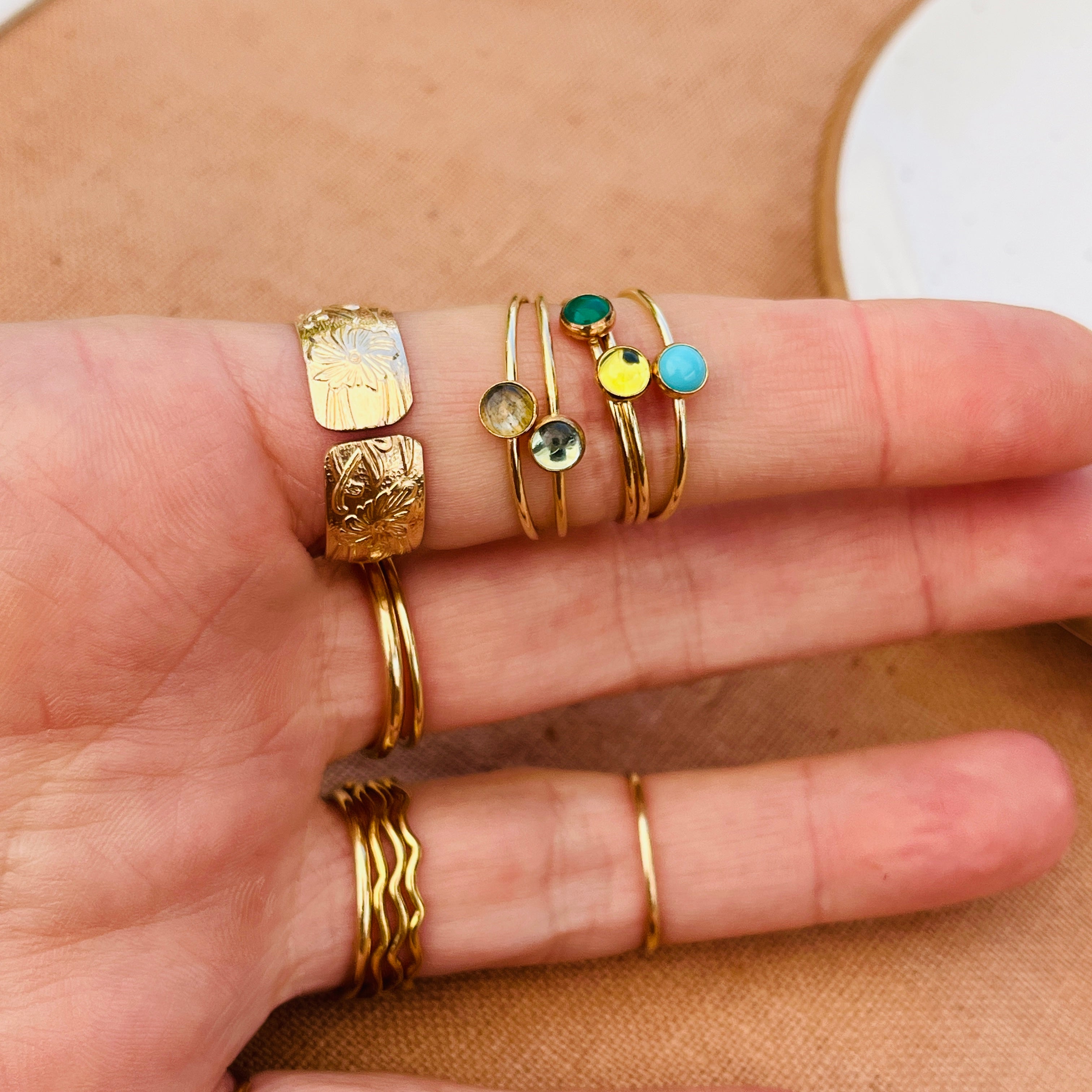 14K Gold Filled PERIDOT GEMSTONE RING