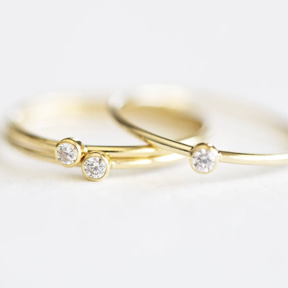14k gold filled CLEAR CUBIC ZIRCONIA DIAMOND RING