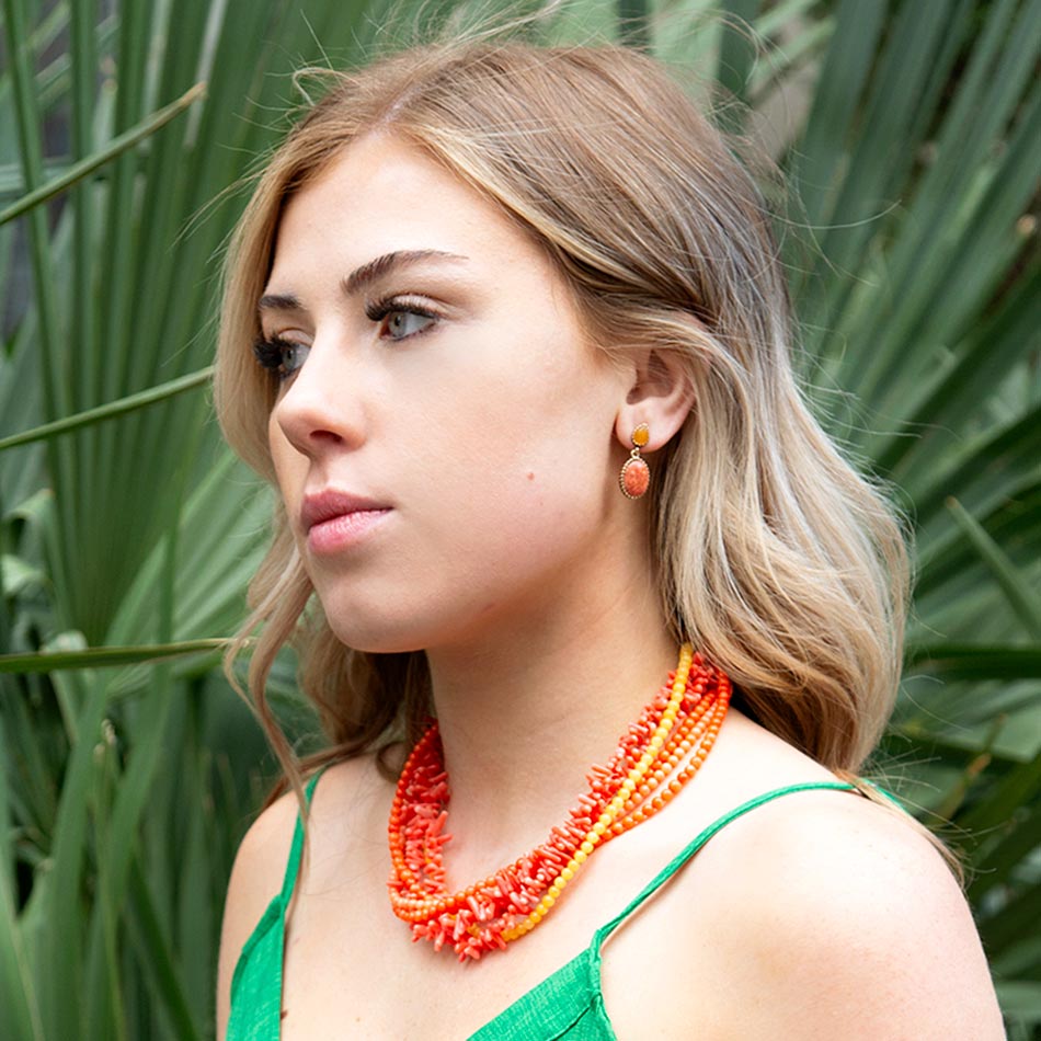 Celosia Coral Torsade Necklace