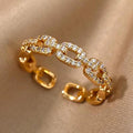 EverTwist™ Open Ring stainless steel geometric twist design with zircon accent