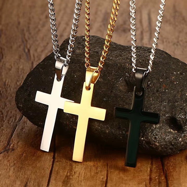 Luxe Cross Sweater Chain – Titanium Steel Boldness with Seasonal Edge