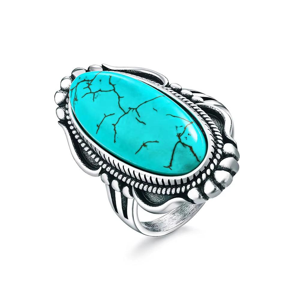 Desert Bloom Turquoise Ring – A Statement of Earthy EleganceWhere Bold Beauty Meets Timeless CraftThe Desert Bloom Turquoise Ring is a celebration of vintage soul and natural luxury. Set in premium 925 sterling silver, the ceRemoloxDesert Bloom Turquoise Ring
