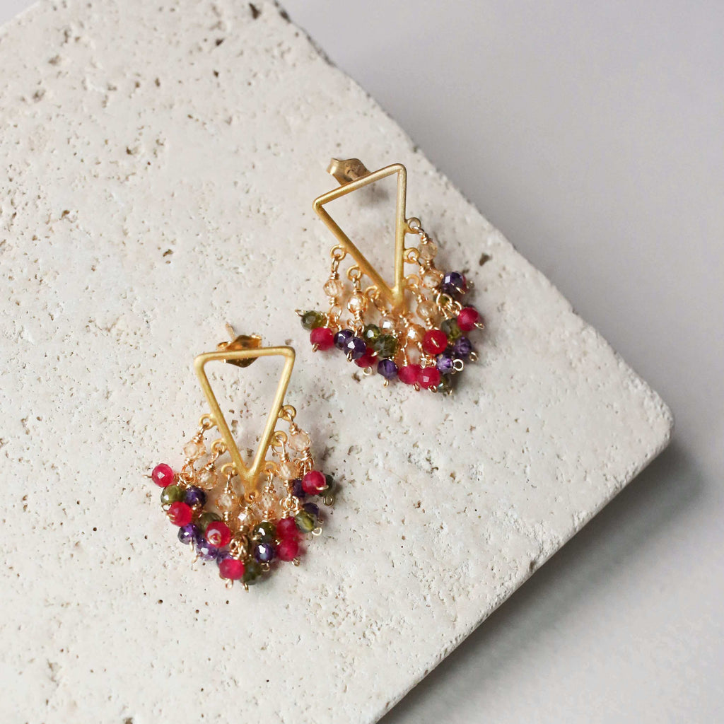 Rainbow Fringe Earrings