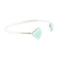 Green Chrysophase Open Sterling Silver Cuff Bracelet