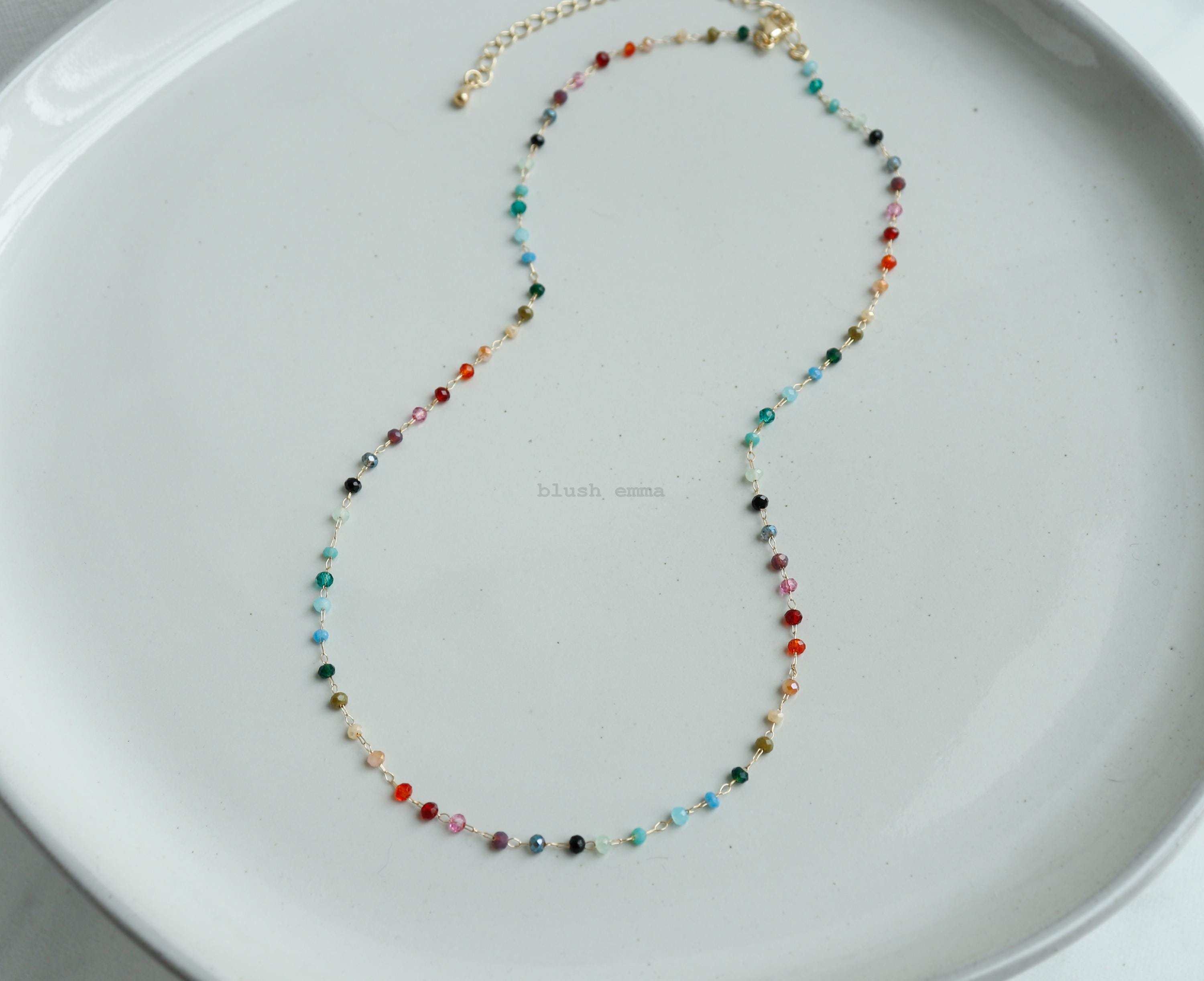 Rainbow Gemstone Beaded Necklace – A Dainty Touch of Color and CharmA Splash of Color, A Dash of JoyThe Rainbow Gemstone Beaded Necklace brings a burst of vibrant color and effortless elegance to your collection. Crafted with 1.5mm sRemoloxRainbow Gemstone Beaded Necklace