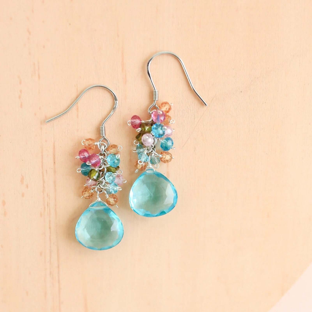 White Chalcedony Bala Earrings