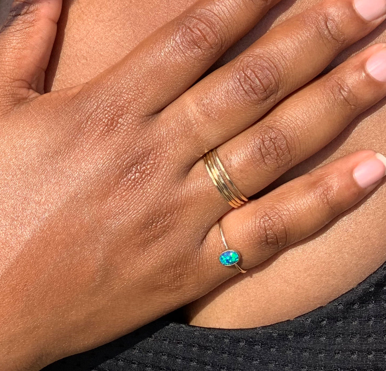 14k gold filled OPAL OVAL RING