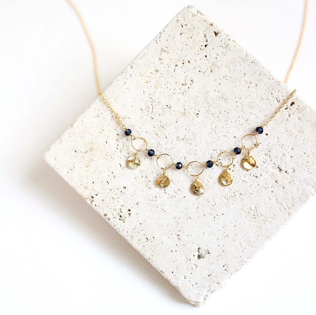 Orange Chalcedony Mini Chain Loop Necklace