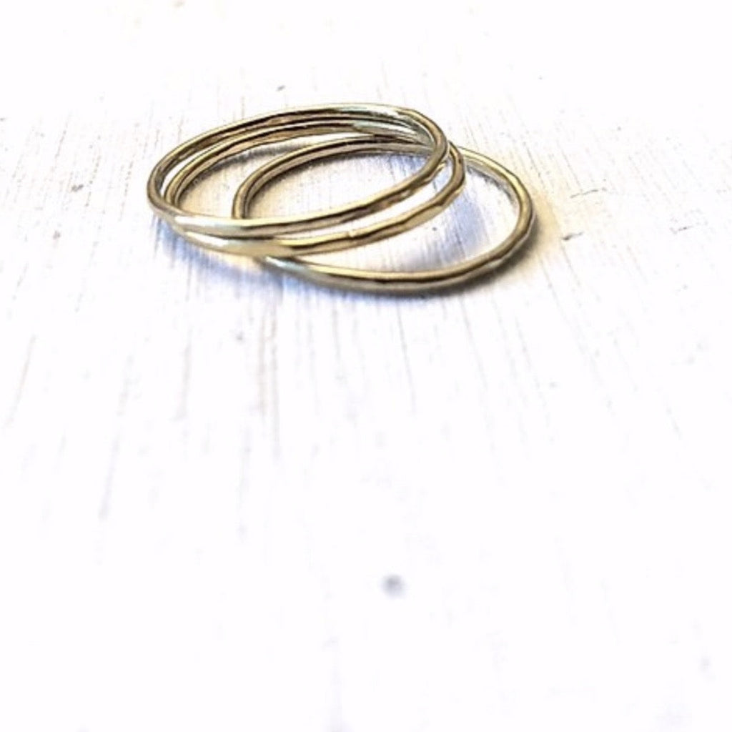 14k gold filled or sterling silver HAMMERED STACKING RING